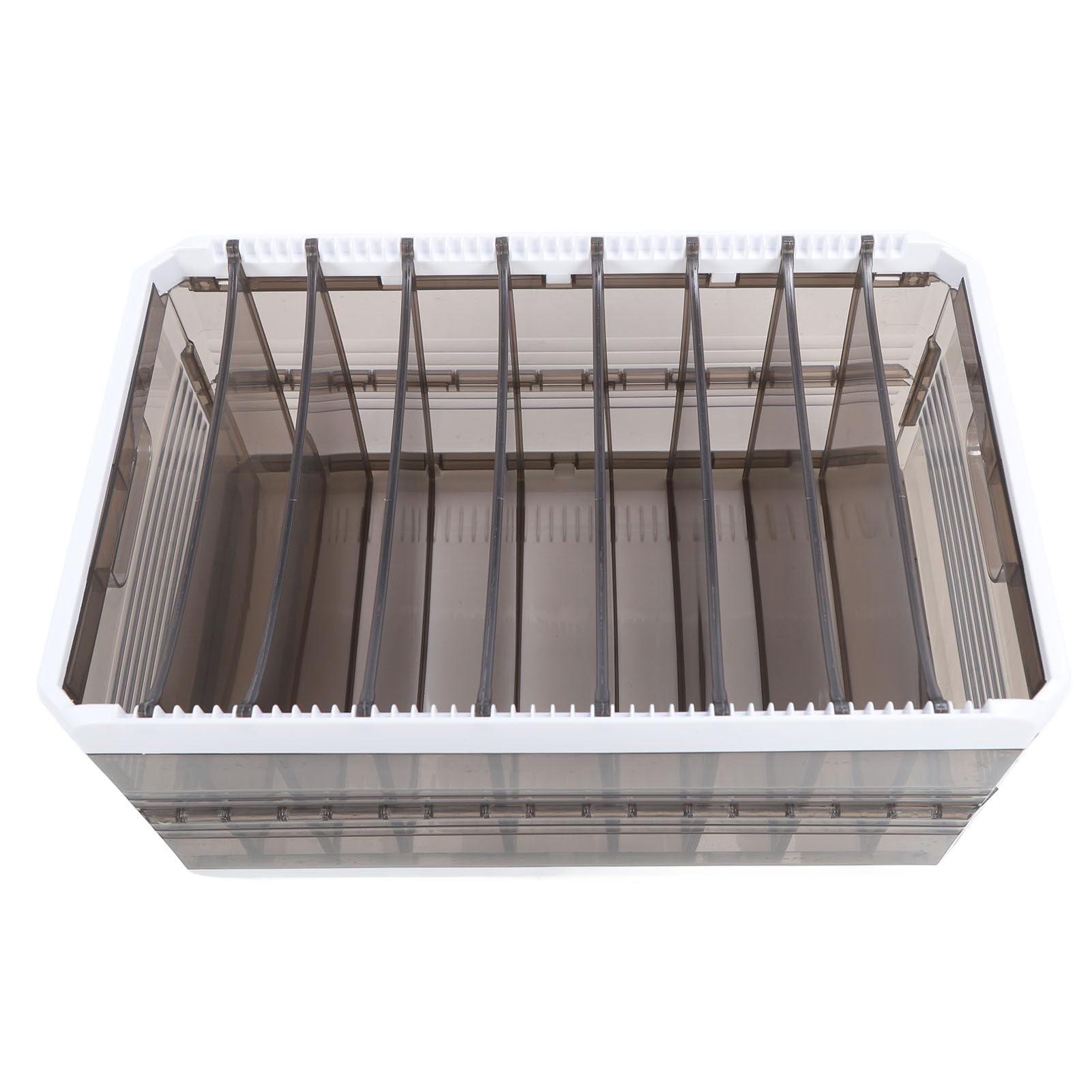 Organizador de ropa para guardarropa, organizador de ropa con cajón, caja de almacenamiento de ropa plegable de PP, diseño de riel deslizante con tapa, organizador de pantalones (with Lid 9 Grids)