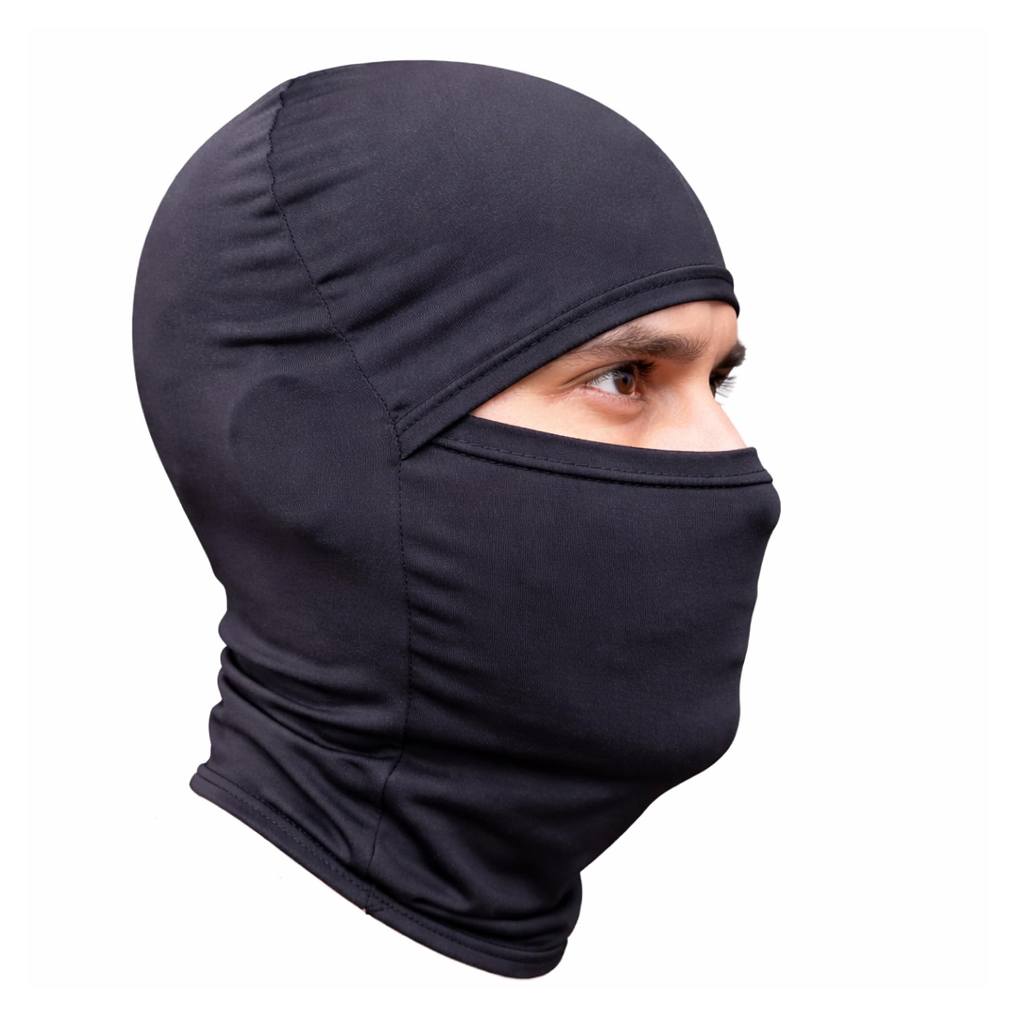 Men & Women Black Balaclava Face Mask | Biker Full Head Cover | Breathable Stretch Fabric | Windproof, Dust Protection Mask for Bike Riding, Cycling & Outdoor Use (AQA00) Black-image-24