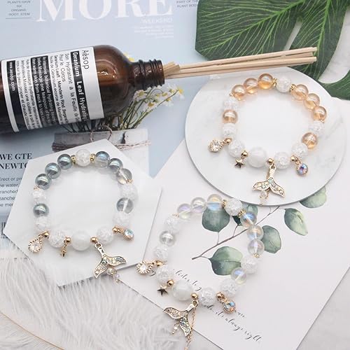 Miniatura 8 de 72ore Pulsera de cola de sirena para niñas, pulsera motivacional de cristal, pulsera inspiradora, regalo de cumpleaños, Acción de Gracias, Navidad,