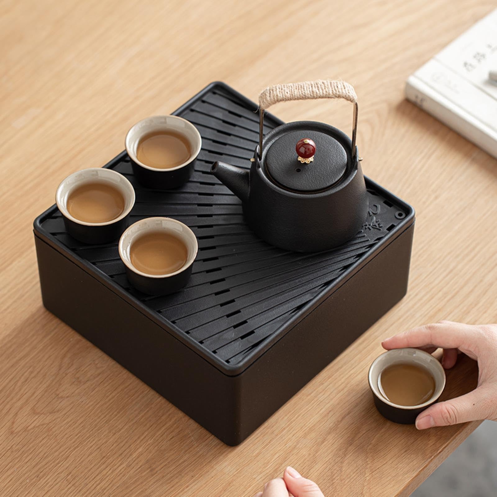 Amazon.com | Storage Box Portable Travel Tea Set One Pot Four Cup