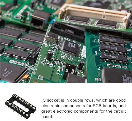 Miniatura 3 de Rebower Adaptador de enchufe de chip IC DIP para soldadura para placa de circuito PCB - Paso de 0.100in, 16 pines redondos, 10 piezas