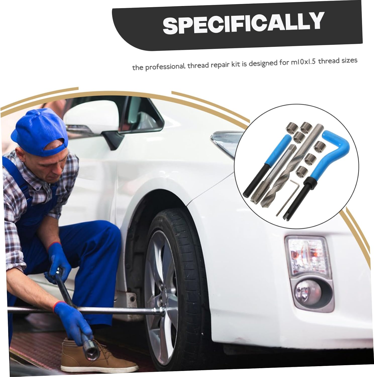 1set Threaded Insert Installation Kit Stripped Thread Repair Tool for Auto Repair Easy to Use
