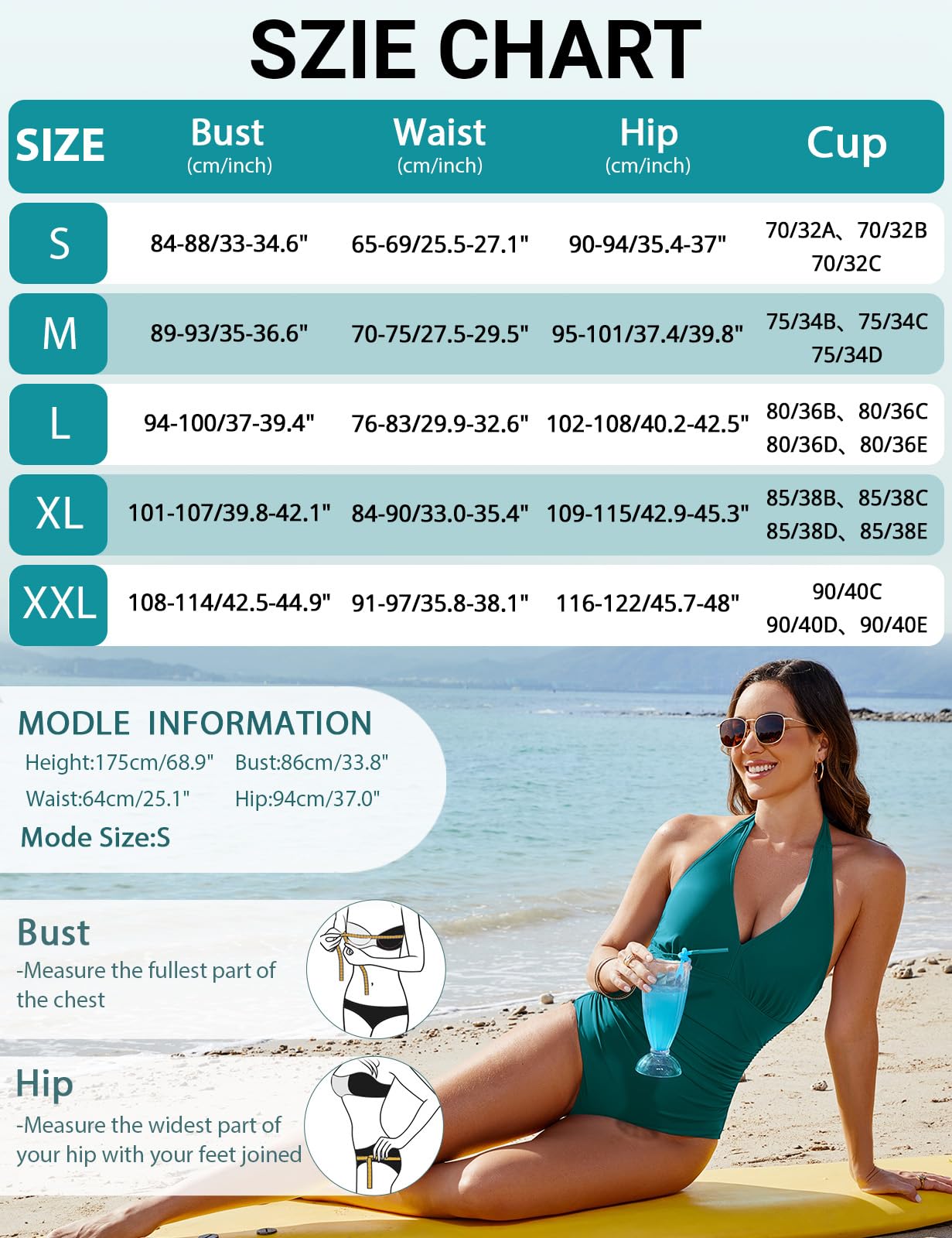 Costume Intero Donna Contenitivo Costumi da Bagno Donna Curvy Costume Donna Piscina Scollo a V Costumi Interi Mare Push Up Swimsuit Regolabili Swimwear Collo Appeso