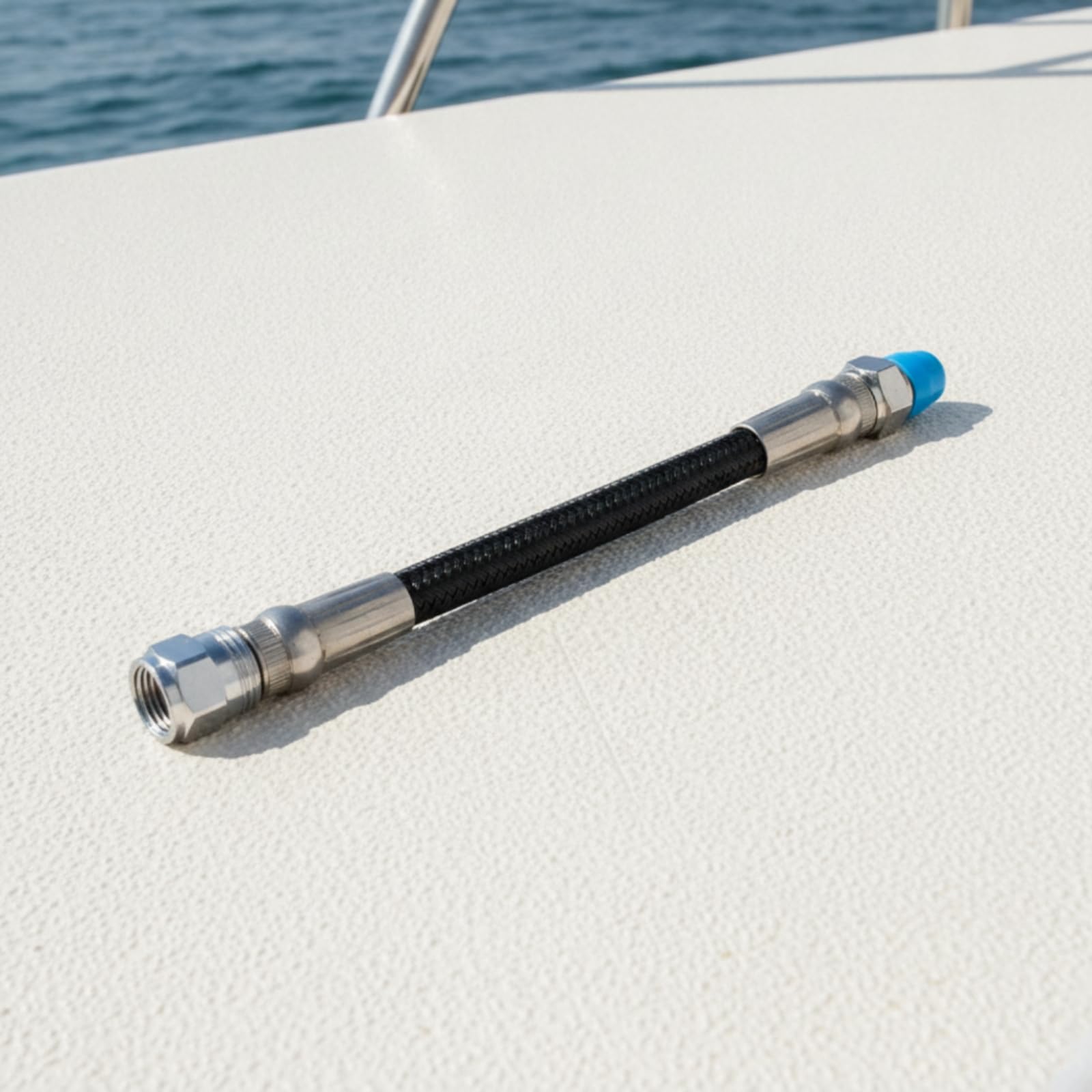 Tubo Regolatore Subacqueo Frusta Subacquea per Attrezzatura Sub Collegamenti Sicuri Erogazione Gas Costante Estremità Metalliche Filettate Protezioni, 22.5cm, style to 2