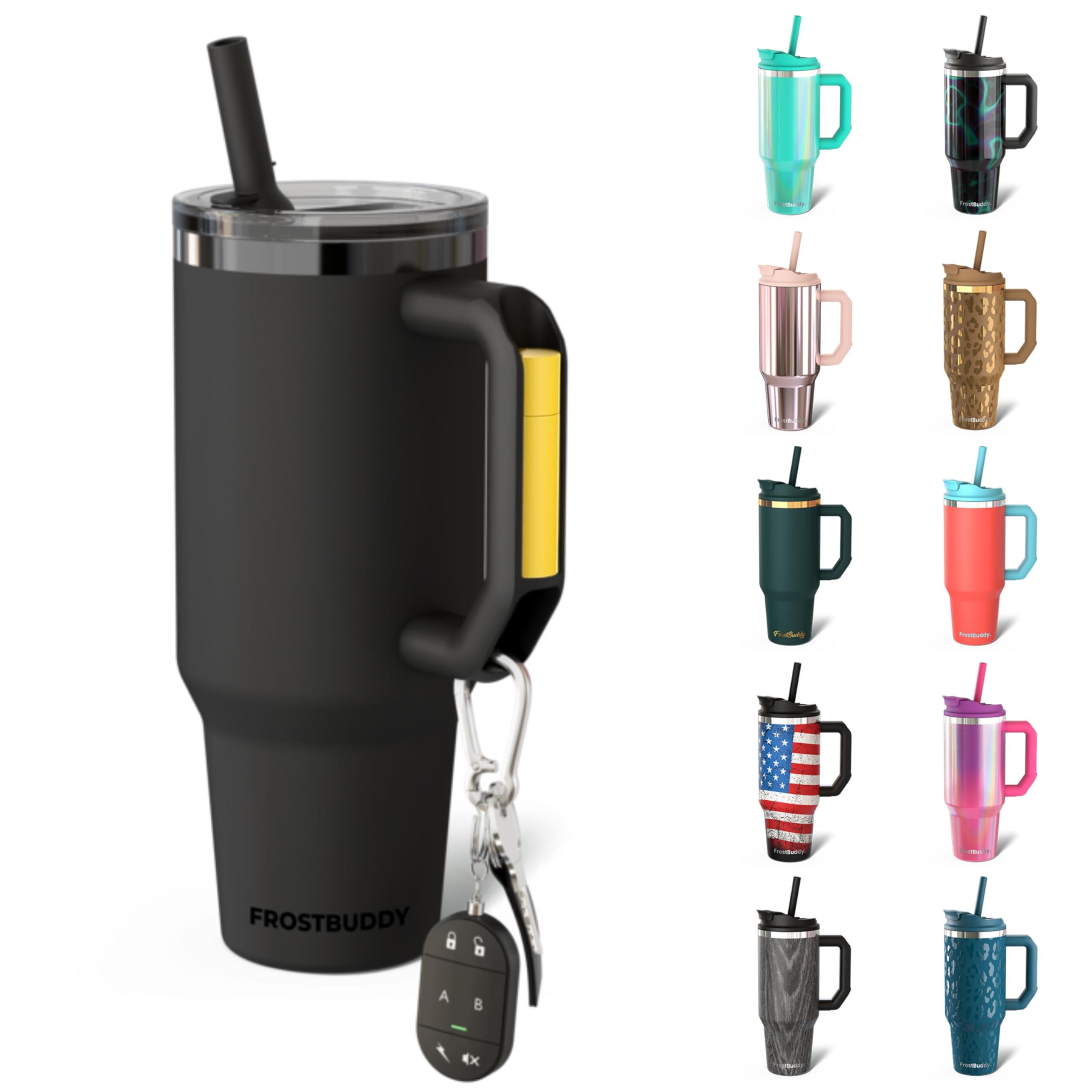 Frost Buddy Thicc Buddy - 30 oz Stainless Steel Vacuum Insulated Tumbler with Lid and Straw for Water - Travel Mug Cupholder Friendly - Gifts for