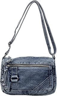 Extolove Denim Crossbody Bags for Women Small Jean Purse Casual Denim Shoulder Bag Handbag