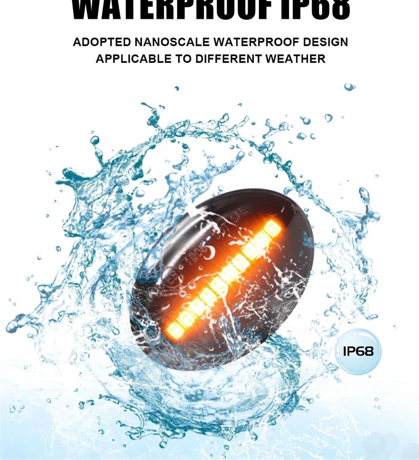 Piloto intermitente Luz LED dinámica señal giro intermitente lámpara indicador lateral para Lancia para Lybra 1999-2005 luces guardabarros coche 2 uds. Luz señal giro ( Color : No Dynamic black )