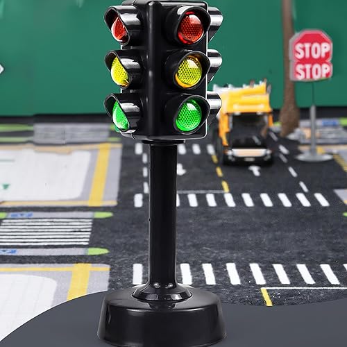Miniatura 4 de Juguete de semáforo, modelo educativo de señal de tráfico para niños, juguete de aprendizaje temprano con efectos de sonido y luz, 12 piezas, mini