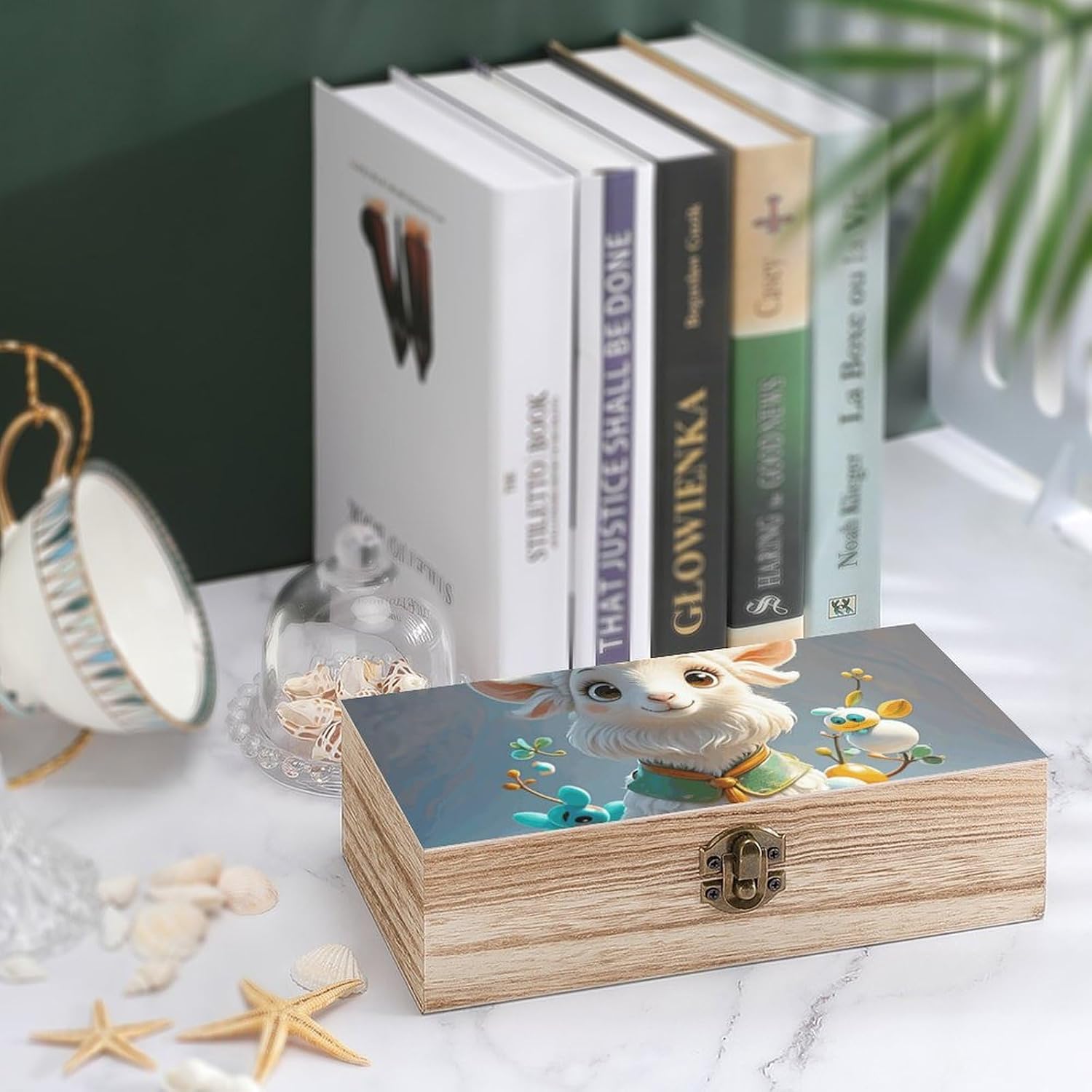 Cute Goat Wooden Storage Box Decorative Keepsake Boxes image 4