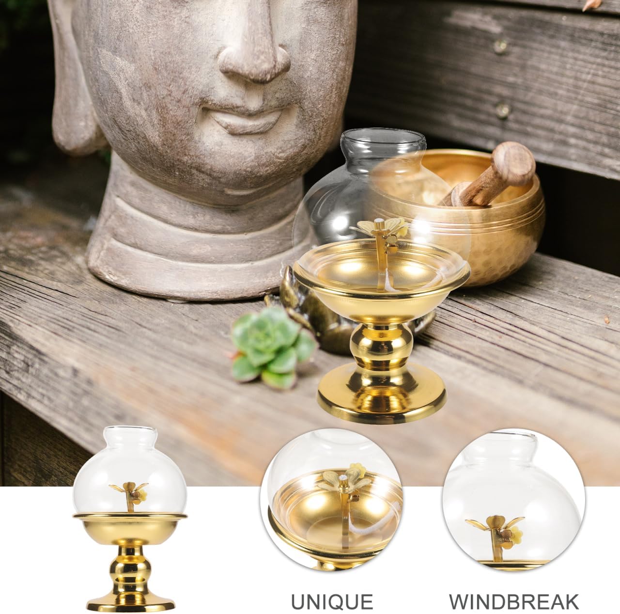 Abaodam Large Chamber Oil Lamps, Glass Clear Kerosene Oil Lamp with Cover for Indoor Decorative Hurricane Lantern Vintage 5.7" Height