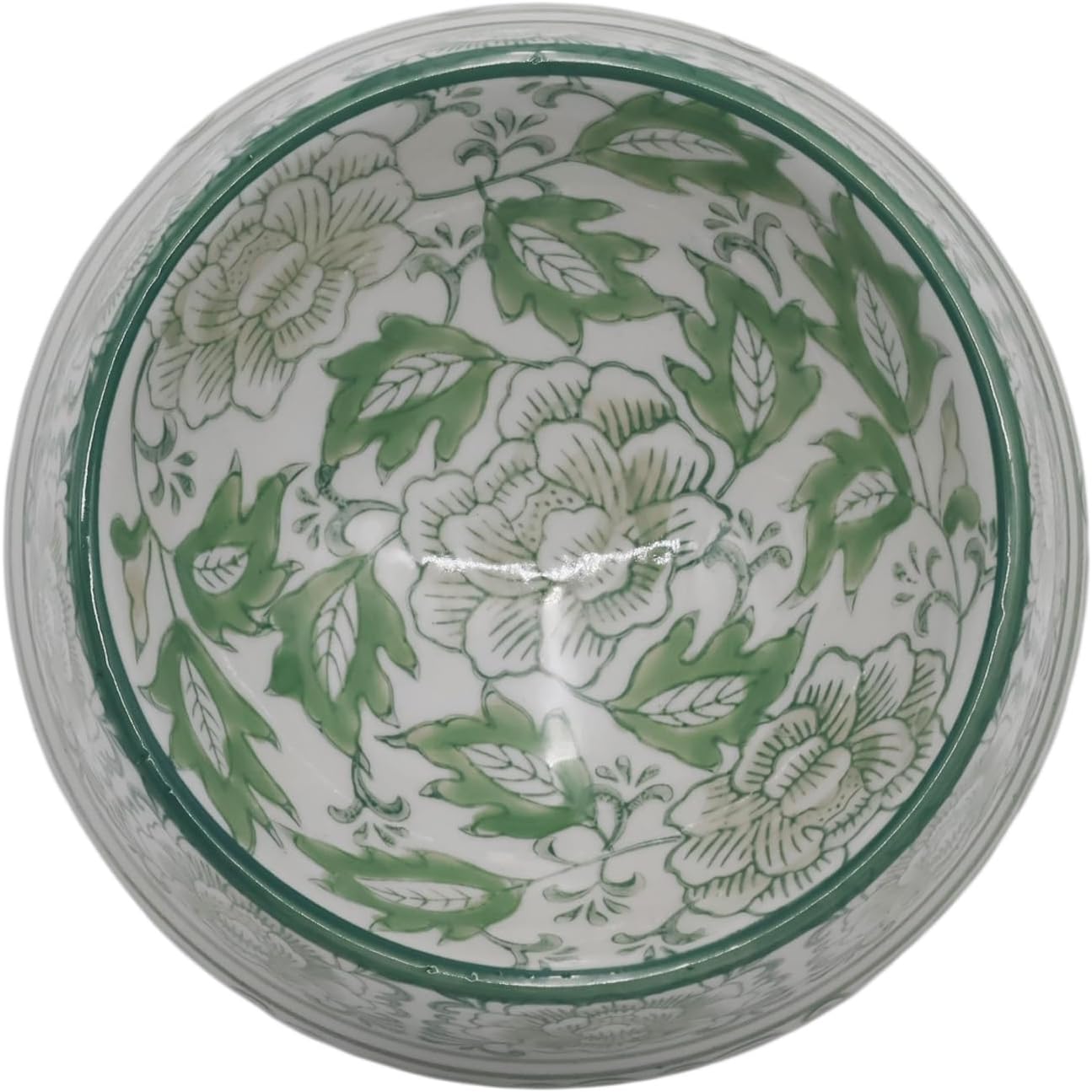 Aimusego Ceramic Cute Dog Cat Bowl for Small Breeds, Handpainted Green & White Heavyweight Durable Pet Food and Water Dish Crock, Dishwasher Safe- 1.5 Cups