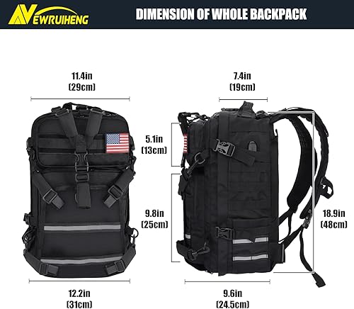 Miniatura 8 de Mochila para casco de motocicleta con puerto de carga USB, Negro -, Mochila