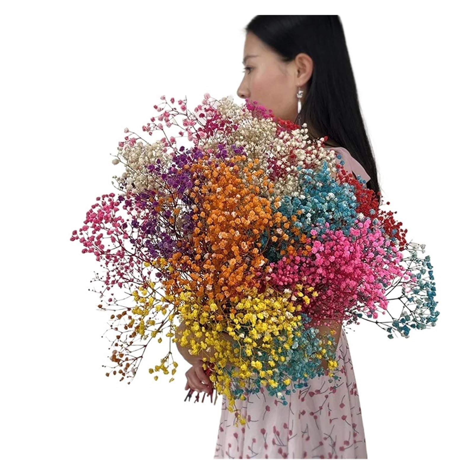 gypsophile séché Bouquet de Fleurs Gypsophila séchées for bébé, décoration Mariage, Maison(Multicolour,140g)