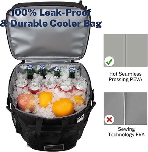 Miniatura 5 de onedayHI 42L Tactical Cooler Backpack, 4555 Cans Backpack Cooler Insulated Leak Proof, 2 Insulated Department Portable Soft Lunch Cooler Bag, Ice