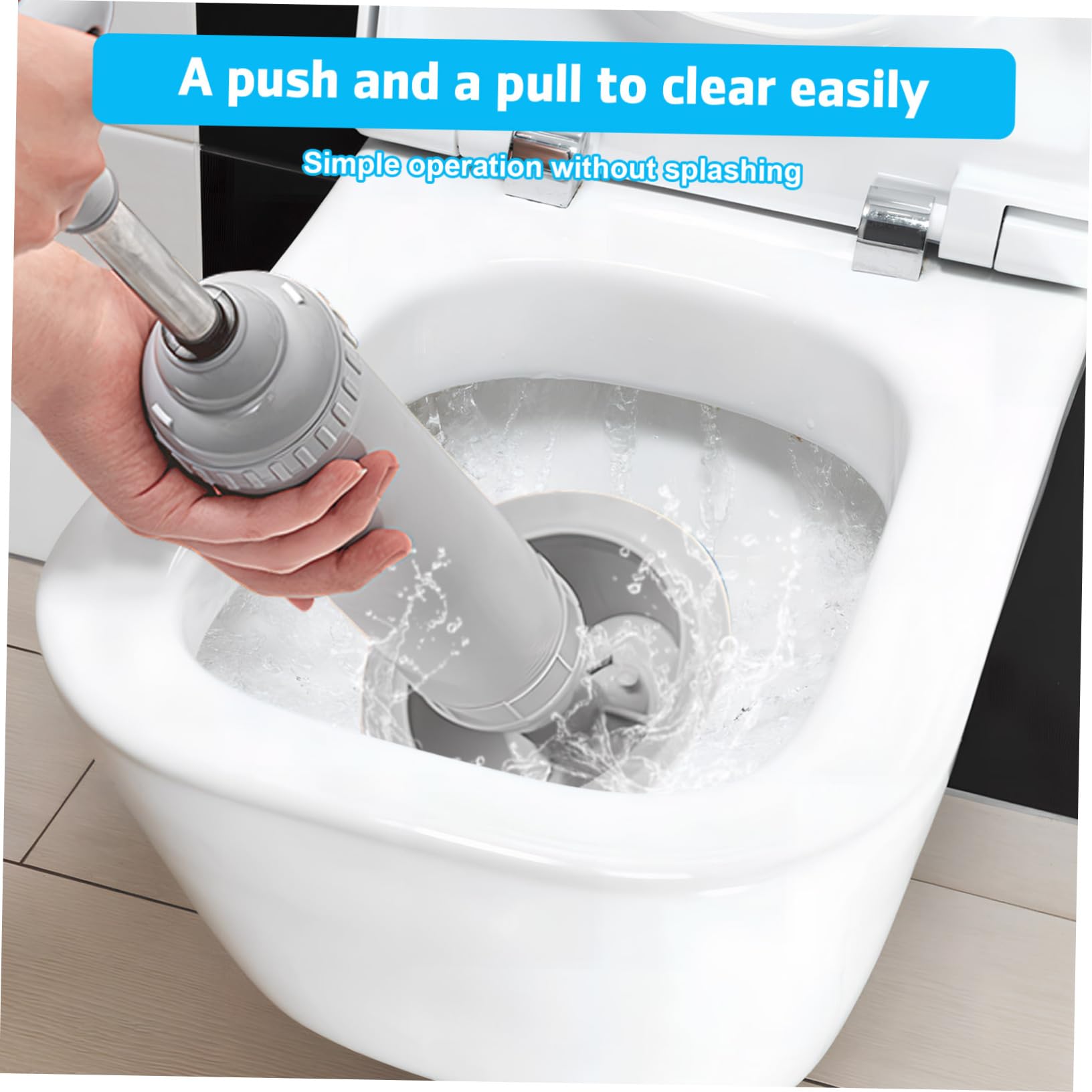 SHINEOFI Sturalavandini per WC a Pressione, Sblocco Rapido per Scarichi e Lavandini, Testa Curva, Struttura Robusta in Acciaio Inox e Pp, Bagno e Cucina