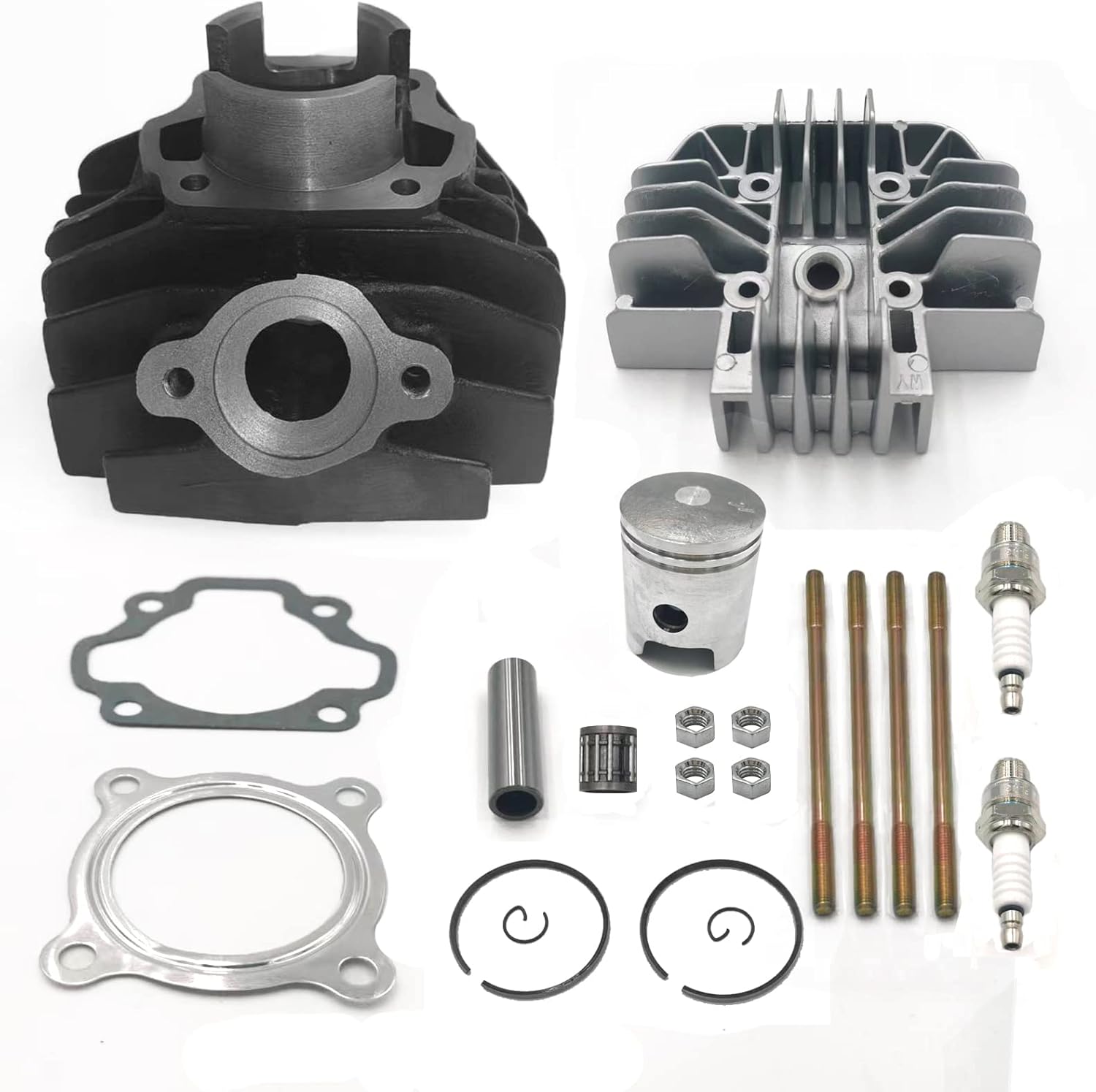 Cylinder Piston Gasket Top End Rebuild Kit Compatible with Yamaha PW 80 PW80 1983-2006 Replace for 21W-11111-00-00 1W7-11181-00-00 4AW-11351-00-00 3E5-11631-00-97