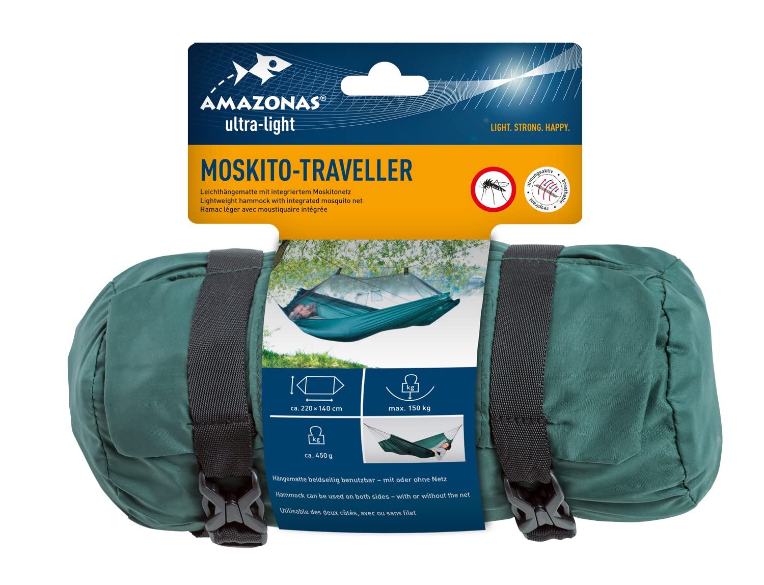 Amazonas AZ-1030200 Hamac Moskito-Traveller charge 100 kg 220 x 140 cm