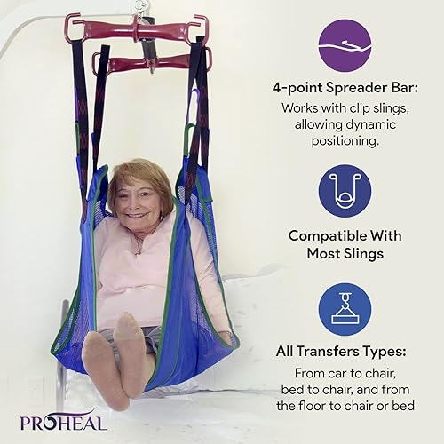 Miniatura 5 de ProHeal Elevador de pacientes todo en uno - Elevador portátil de pacientes para uso doméstico e instalaciones - Elevador eléctrico universal para