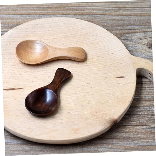 Miniatura 6 de Mini cucharas de madera 10pcs mini madera mini madera mango corto madera cuchara de té de sal de madera accesorios teaware cuchara de té cucharadita