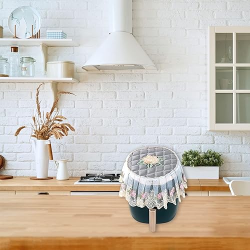 Miniatura 6 de Cubierta para freidora de aire, paño a prueba de polvo para electrodomésticos, cubierta protectora de encaje para freidora de aire