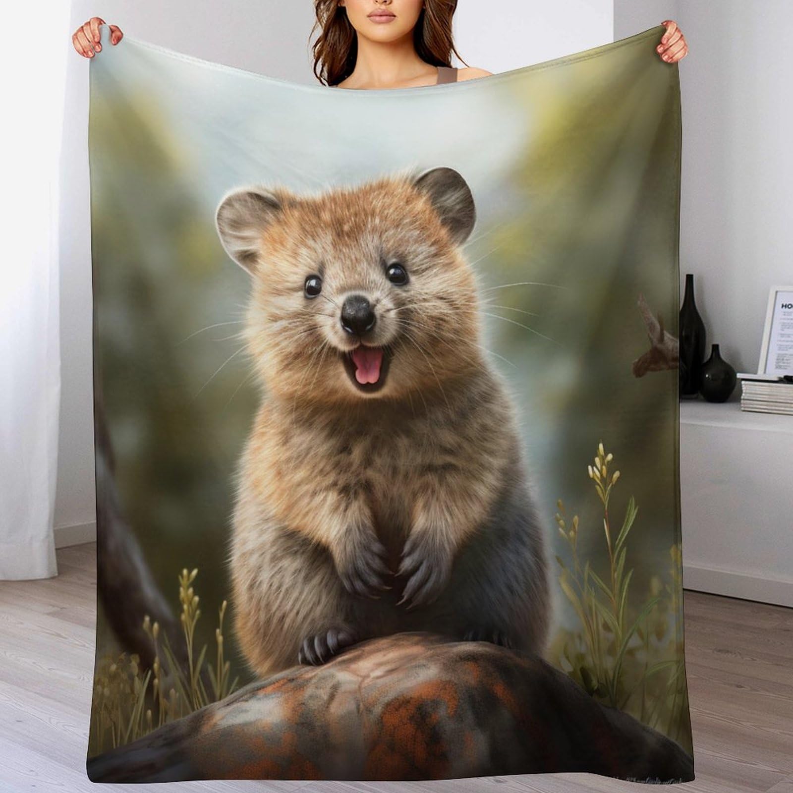 Couverture en flannel Quokka moelleuse lit 180x200 haute densité