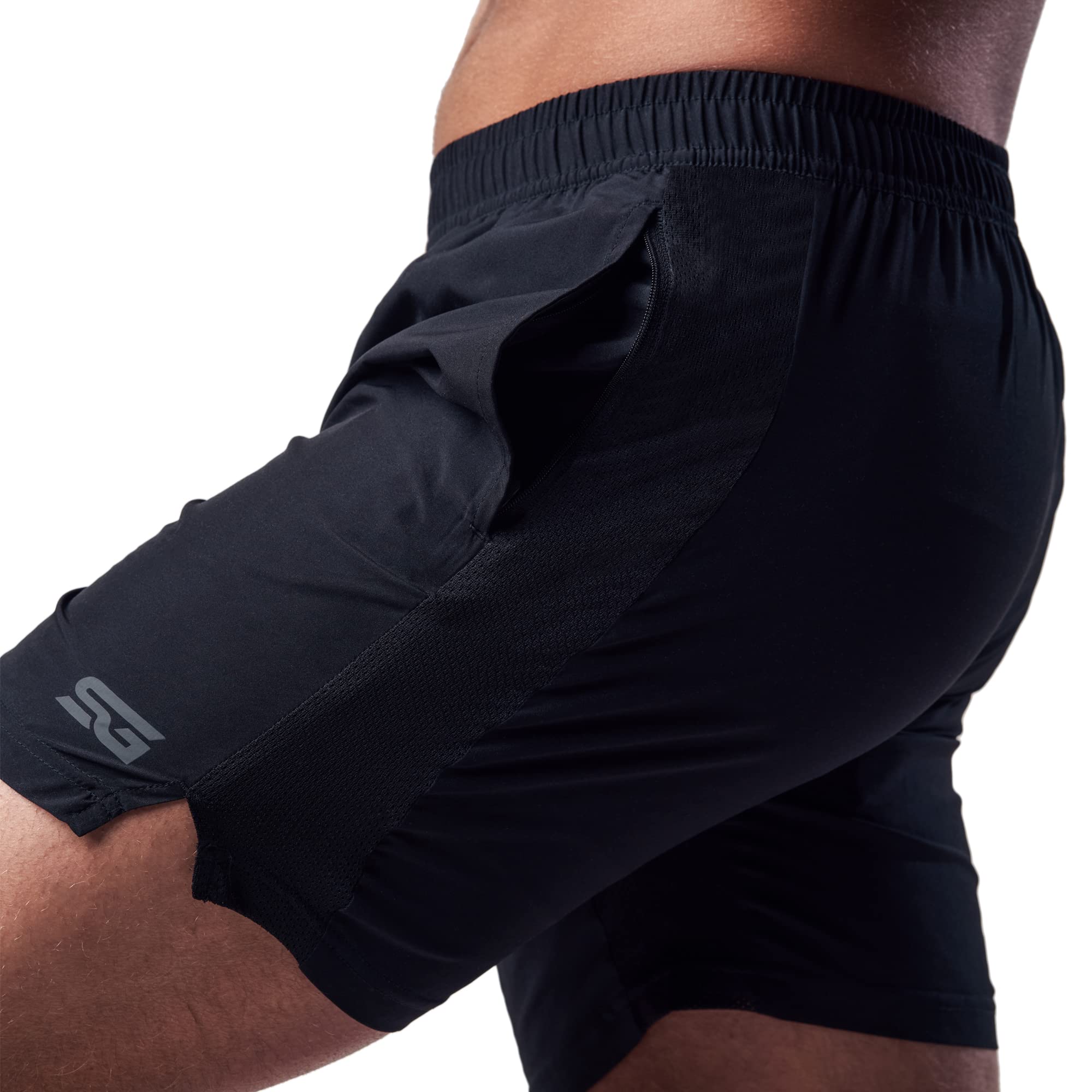 Satire Gym - Pantalones Cortos de Deporte para Hombre con Bolsillos - Pantalones Cortos Deportivos para Hombre como Pantalones de Correr (Running, Culturismo, Fitness)