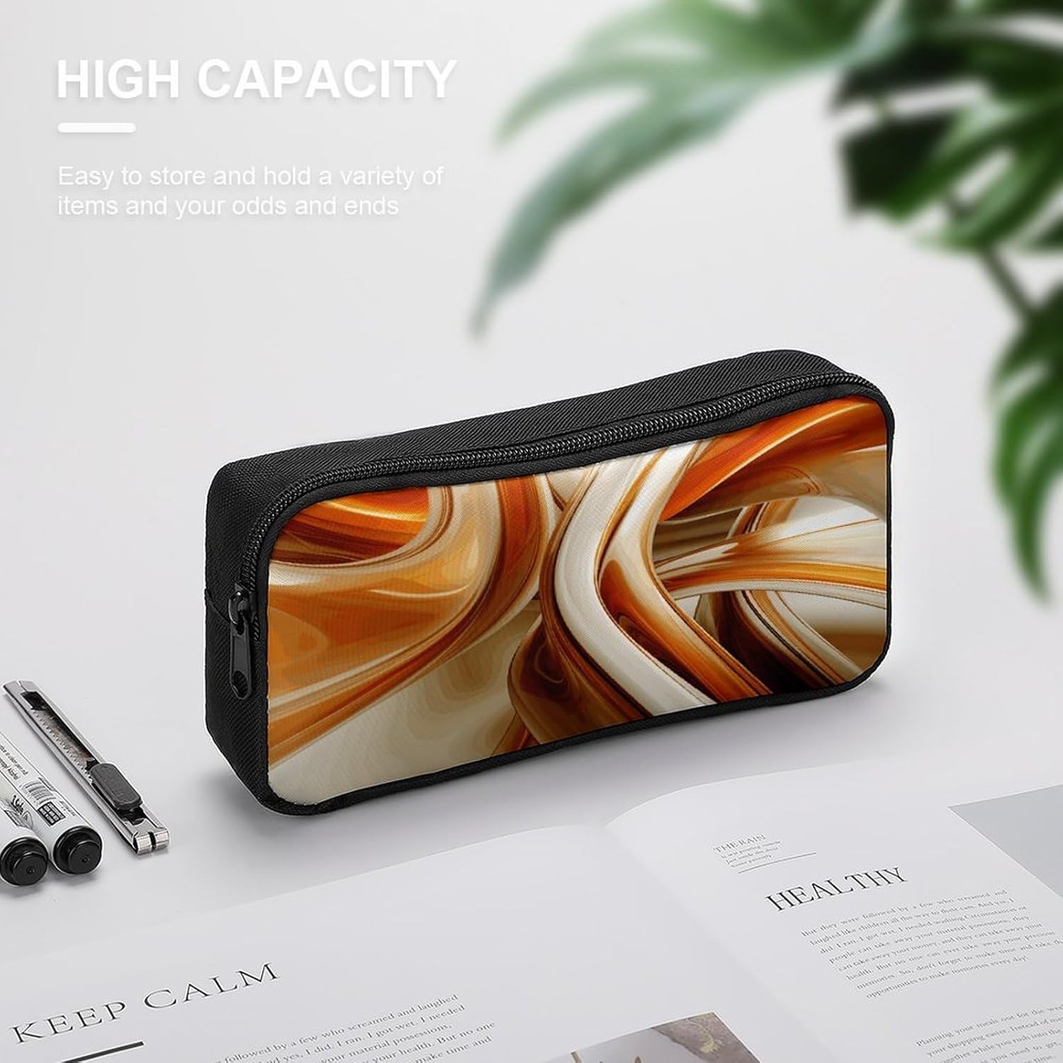 Large Capacity Pencil Case Multi-Purpose Makeup Pouch With Sturdy Zipper image 4