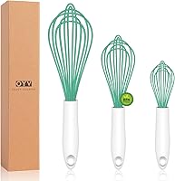 Vista 14 de Batidor de silicona apto para lavavajillas, diseño sellado impermeable, juego de 3, batidores de cocina profesionales para cocinar antiarañazos