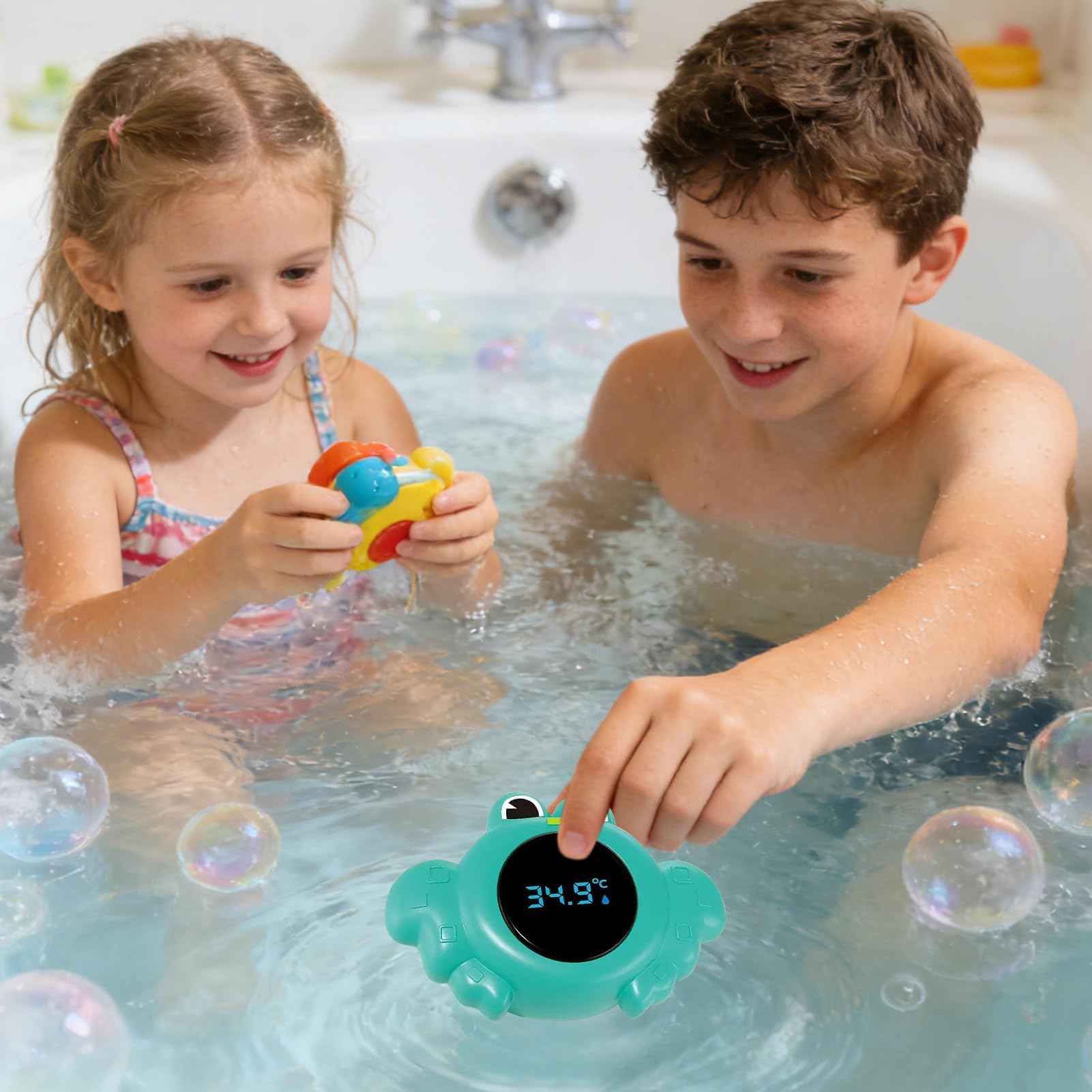 Medidor de temperatura para baño, medidor de agua electrónico impermeable, lectura instantánea de temperatura para bebés, niños, nuevos padres, ducha, piscina, diseño de animales