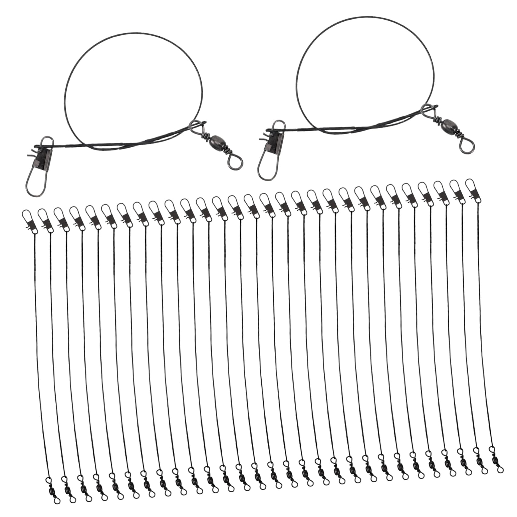 BESPORTBLE High Strength Fishing Line 50pcs Leaders Wire Abrasion-Resistant Fishing Wire Leaders with Swivel Snap for Freshwater/Saltwater