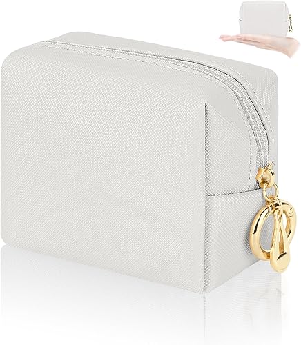 Vista 28 de Desing Wish Mini bolsa de maquillaje con llavero, estuche portátil para lápiz labial, bolsa de piel sintética, pequeña bolsa de cosméticos de viaje