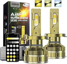 KaiDengZhe H4 LED Headlight Bulb, 2PCS Canbus Error Free H4 9003 Headlight Bulb APP Smart Dimming and Colour 3000-6000K 500-30000LM 150W 800% Brightness Replacement Kit for Halogen and Xenon