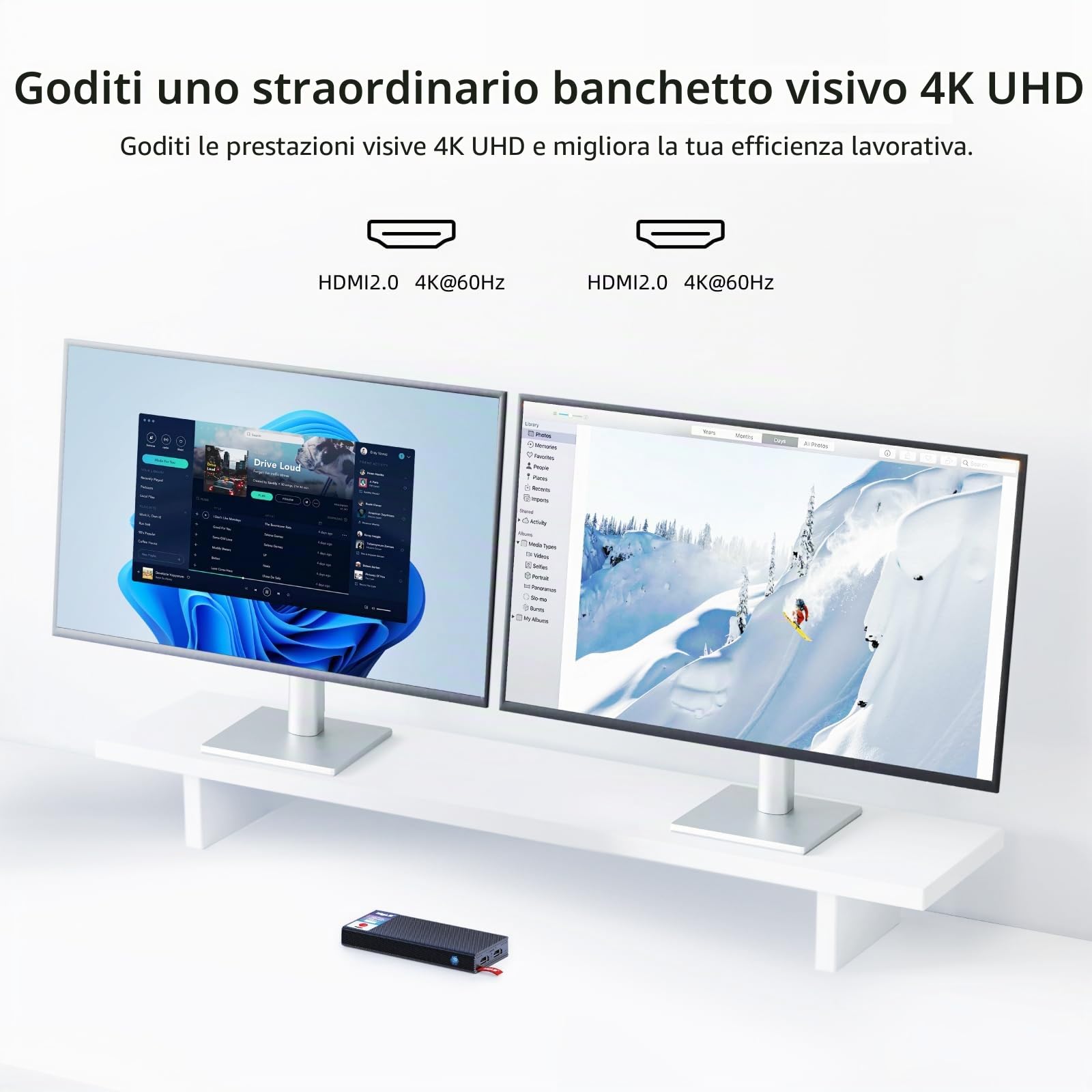 Mele Senza Ventola Mini PC Stick PCG02 Pro 12th Gen Alder Lake - N100(fino a 3,4 GHz), 8GB DDR4 RAM 256GB Bastone per Computer da Tavolo 4K Doppio HDMI/WiFi/BT/Ethernet,Casa Ufficio Industriale