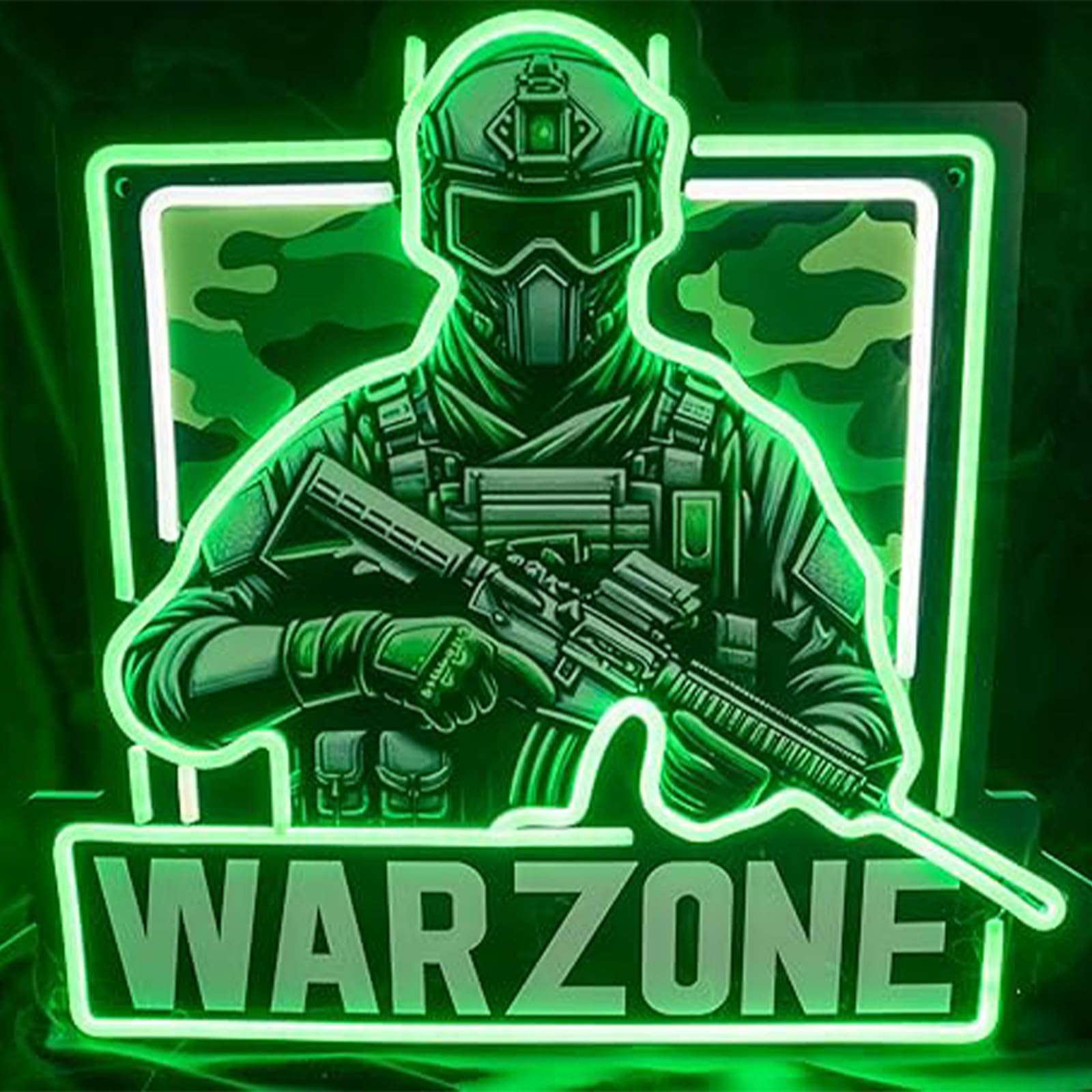 War Zone UV Print Neon Sign for Man Cave Bedroom Room Lights Neon Light Up Signs Decorations Birthday Party