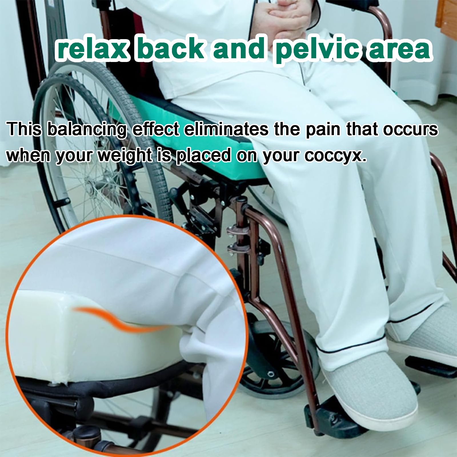 Cojines Antideslizantes para Silla De Ruedas, Cojín De Espuma Viscoelástica 3D con Hebillas Fijas, Disponible En 2 Tamaños, Transpirables Y Que Relajan La Espalda Y La Zona Pélvica
