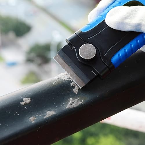 Miniatura 4 de Gomake Herramienta raspadora de hoja de afeitar, raspador de pintura de pared, raspador de vidrio con cuchillas de afeitar adicionales para