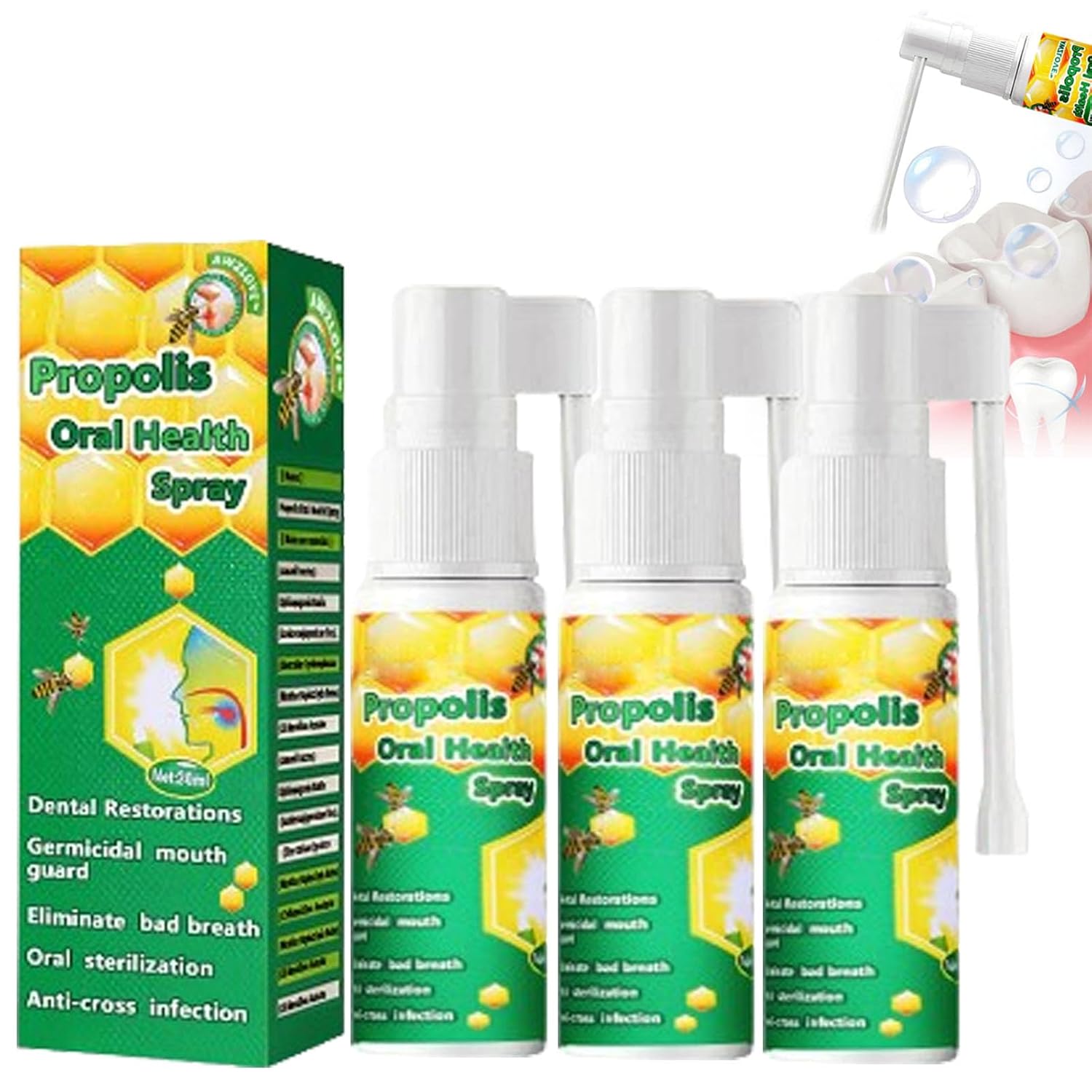 Propolis Oral Health Spray, 1/2/3 Pcs Propolis Oral Spray, Fresh Breath (3 Pcs)