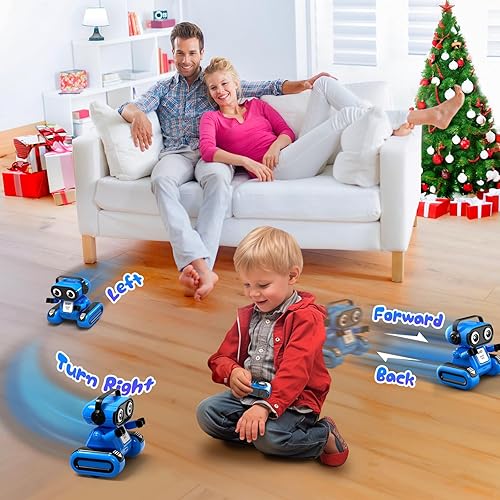 Miniatura 5 de beefunni Juguetes robot para niños de 4 a 10 años, con ojos LED, demostración automática, recargable, grabación, música, regalo perfecto de