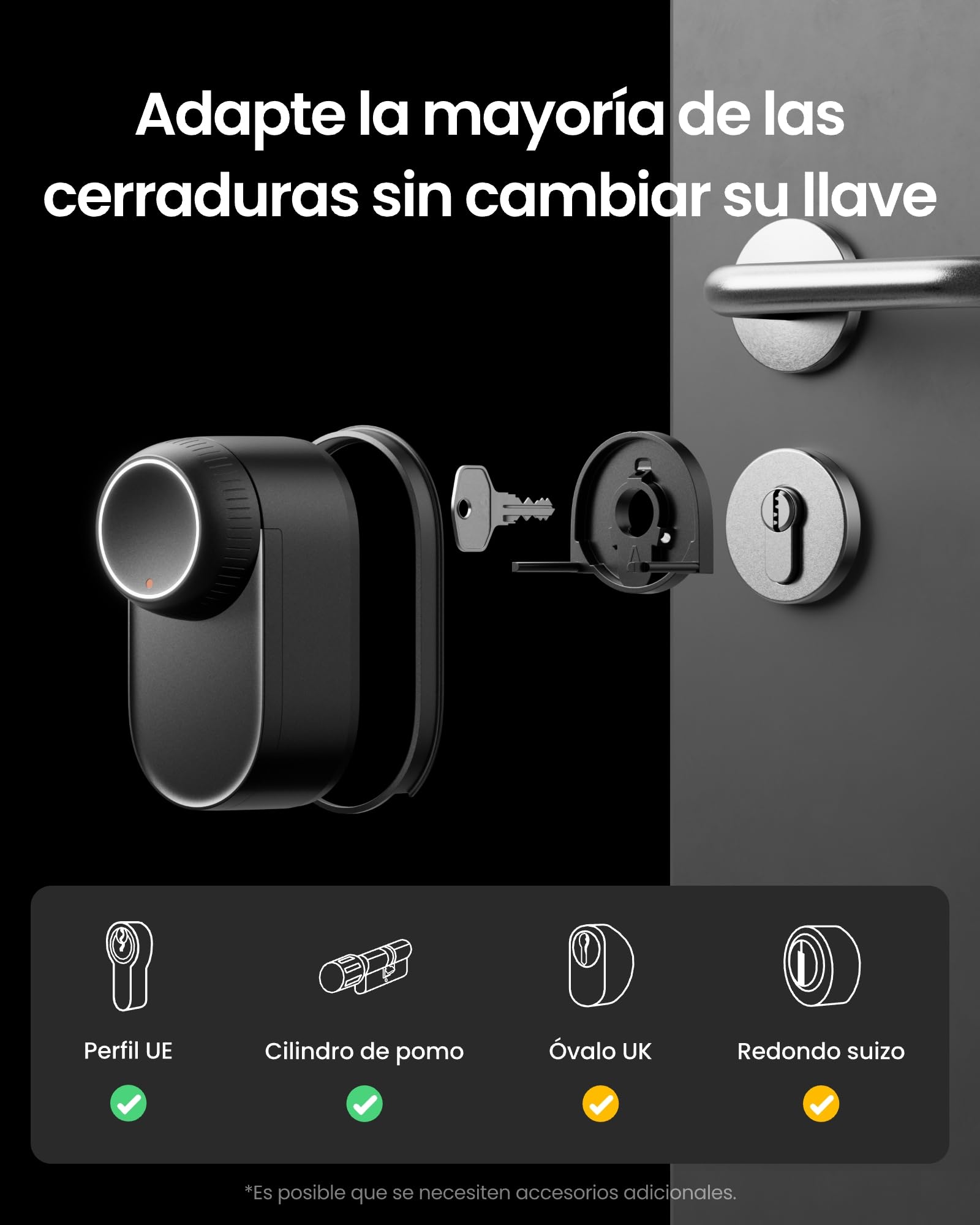 SwitchBot Lock Ultra, Cerradura Inteligente WiFi con Teclado De Pantalla Táctil, Huella Dactilar, Cerradura Electrónica con Batería Recargable, Compatible con Cilindro Europeo, Matter/Alexa/Google