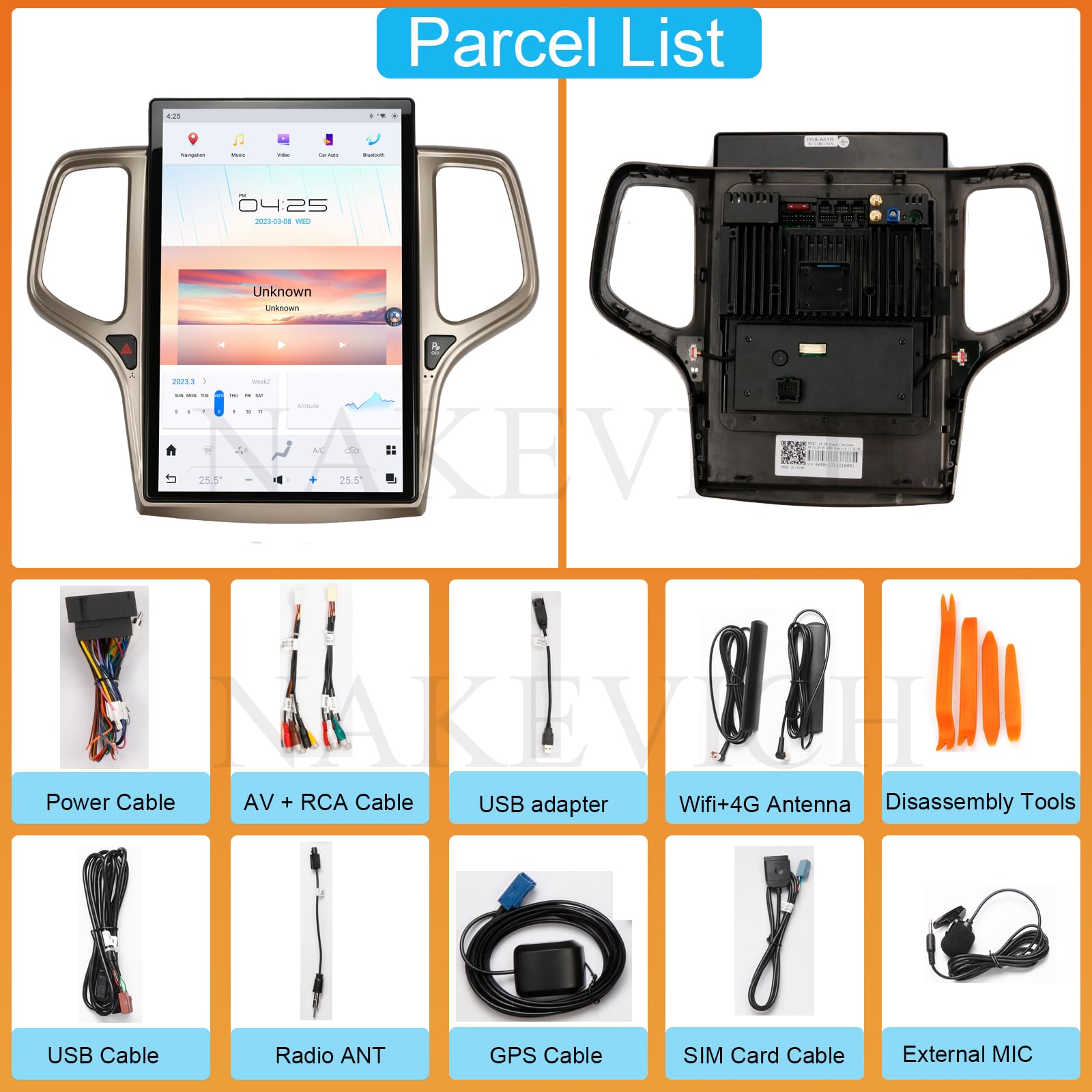 Amazon.com: NAKEVICH 14.4 Inch Qualcomm Android 11 Car Radio for