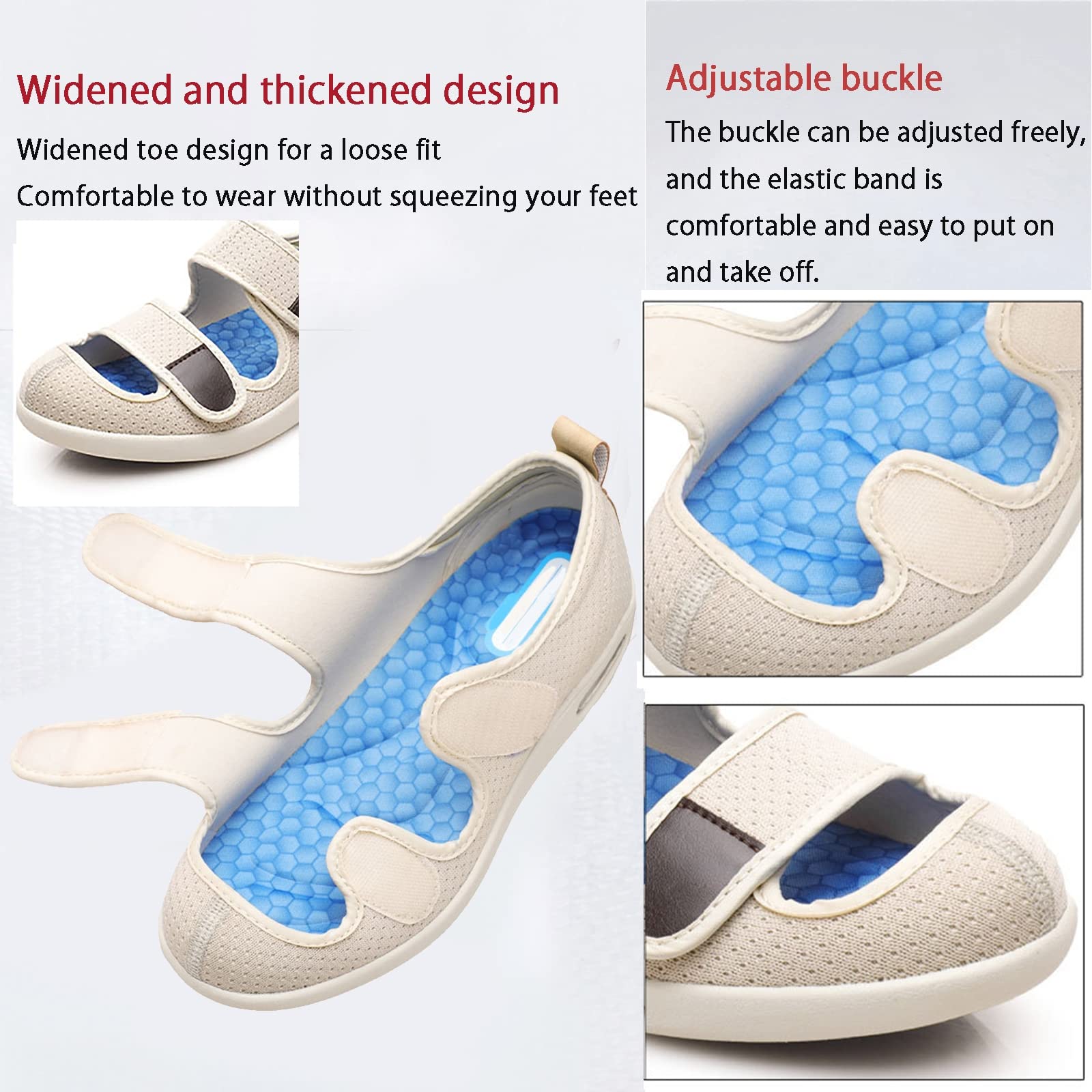 Zapatos ortopédicos para diabéticos para Hombres y Mujeres, Pantuflas para diabéticos, Zapatos para pies hinchados, Zapatos Especiales para la Salud, Zapatos preventivos Ligeros