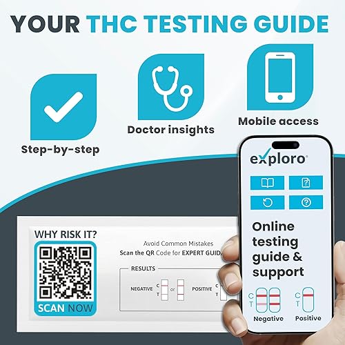 Miniatura 8 de Exploro Kit de prueba de drogas de marihuana altamente sensible en casa, kit de prueba de drogas THC, marihuanamaleza, orina de prueba de drogas