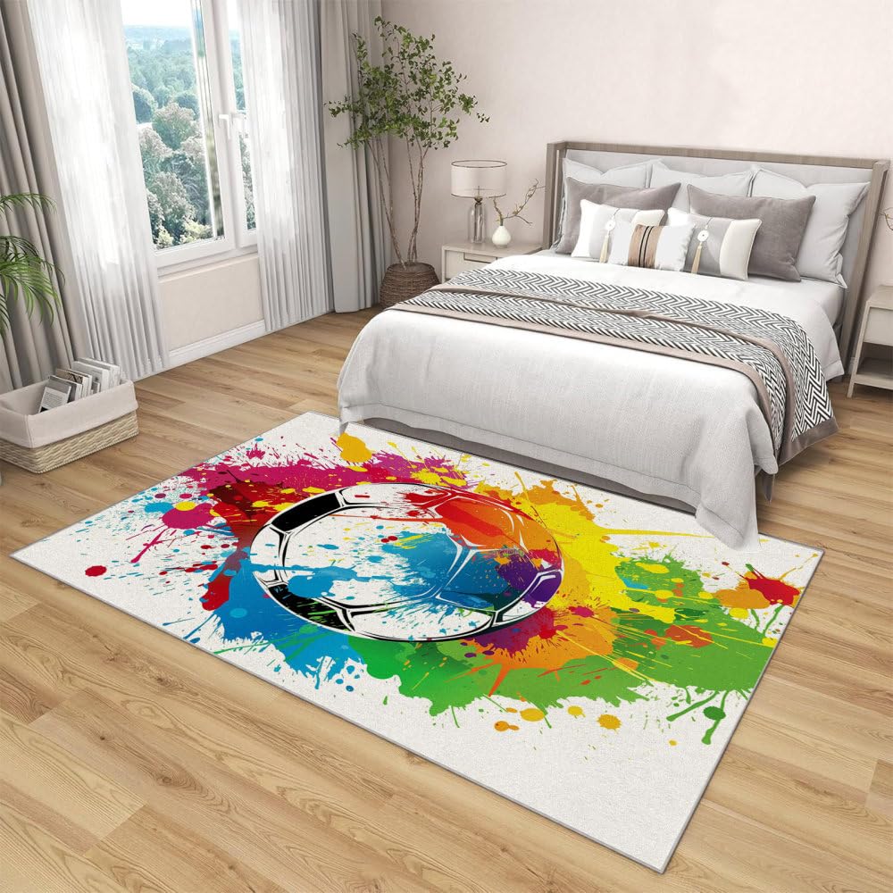 Paillasson lavable 80x160 cm de football : tapis antidérapant et absorbant