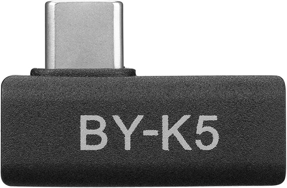 by-K5 Right-Angle USB-C Adapter, 90-Degree Male-to-Female Type-C Adapter (Boya)