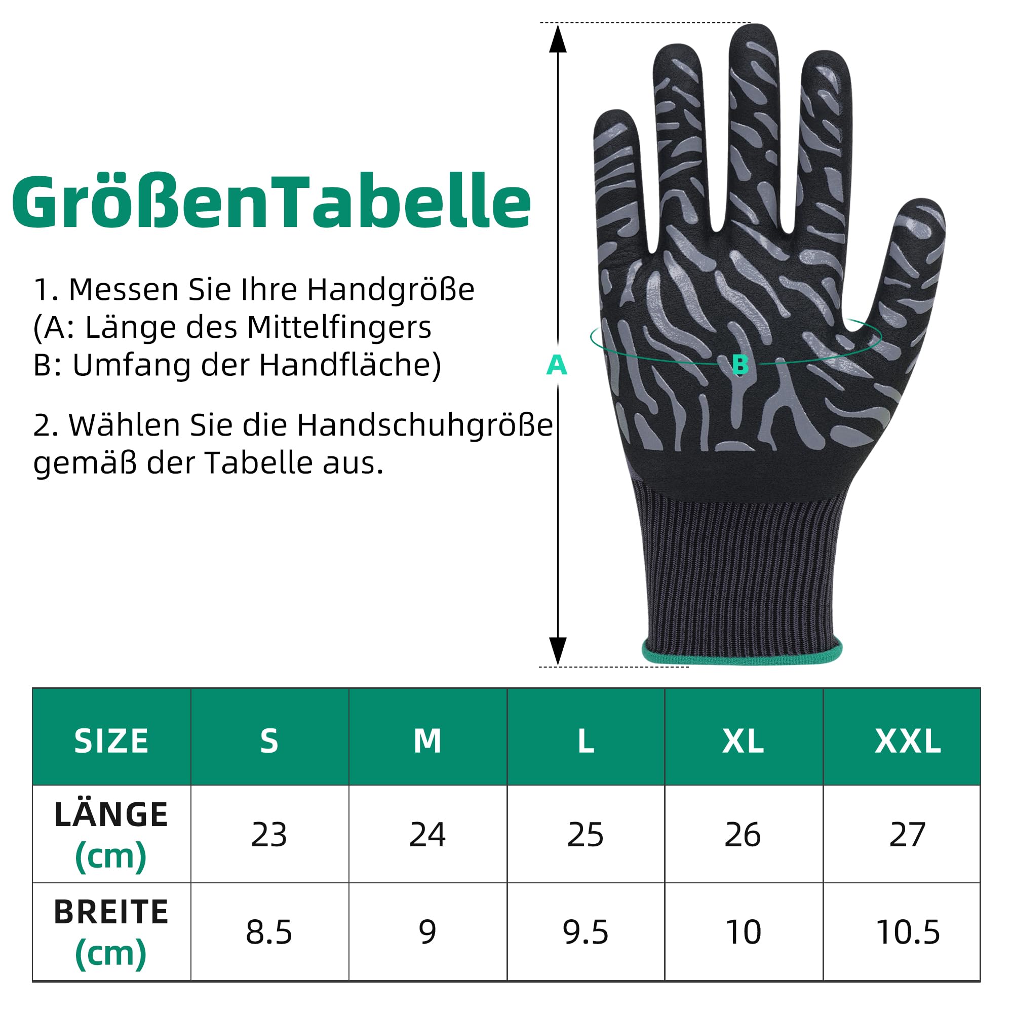 Guanti da lavoro, SF001G rivestito in nitrile leggero resistente all'olio, guanti protettivi in nylon senza cuciture per lavoro, auto, cuscinetti (greu 12 paia, 9/L)