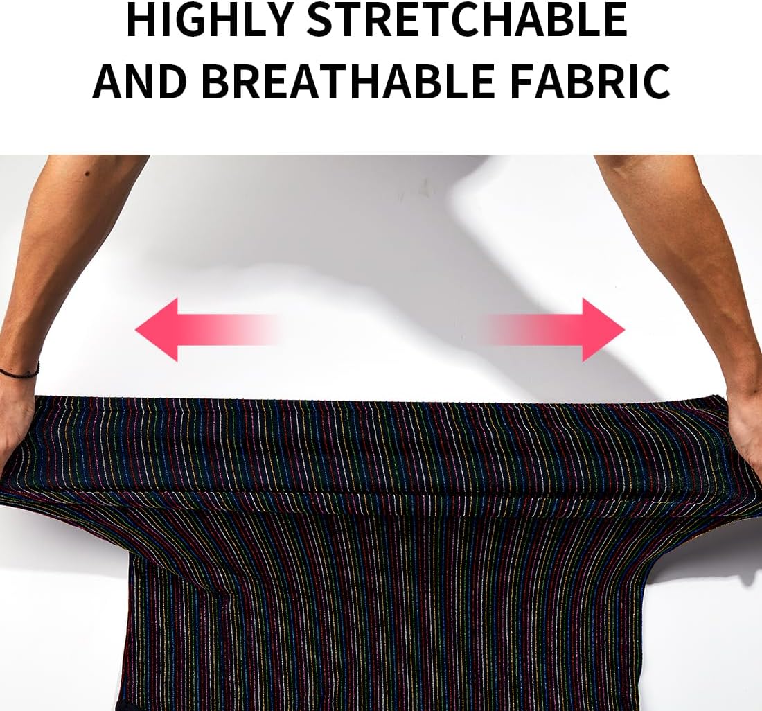 Arjen Kroos Men's Sequin Sleeveless Tank Top Sparkly Rave Metallic T-Shirt - Image 4