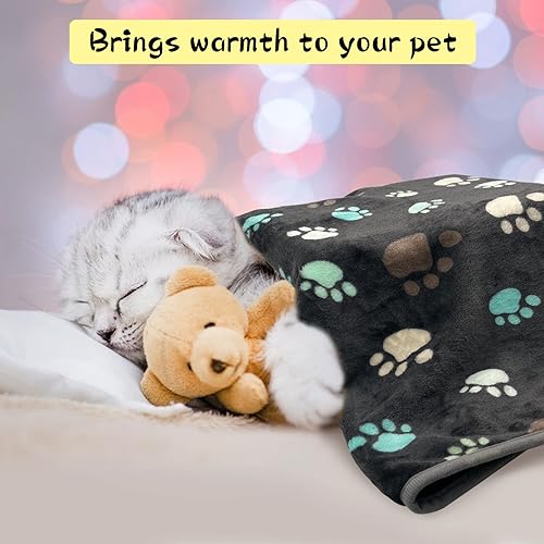 Miniatura 7 de Apatal Paquete de 3 mantas para perro, suave y esponjosa de franela de vellón de alta calidad, manta para mascotas, bonita manta mullida para dormir