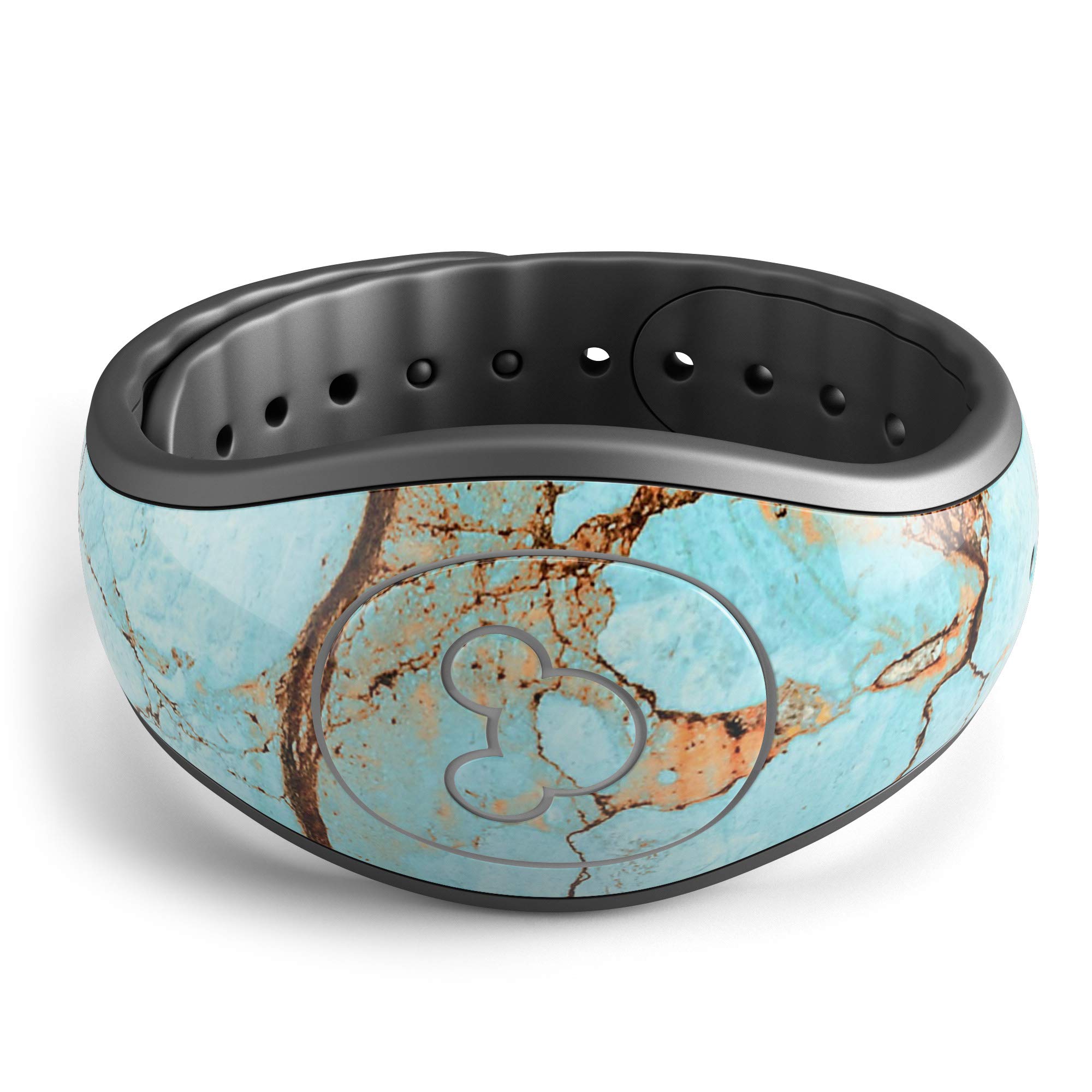 Design Skinz Cracked Teal Stone Premium Vinyl Decal Wrap Cover for The Disney MagicBand 2 (Fits MagicBand 2 for Disney Parks)