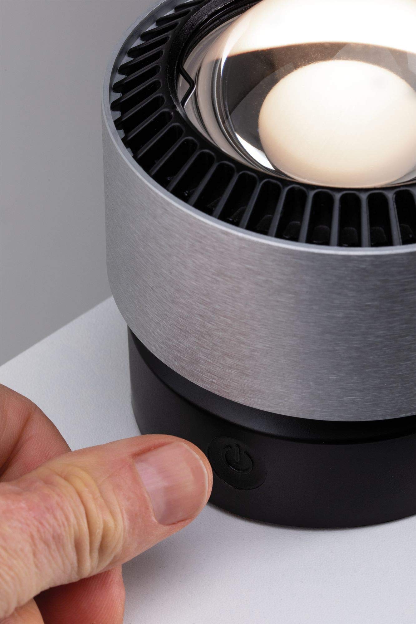 Paulmann 79718 Lampada da tavolo LED Aldan incl. 1x3,5 Watt dimmerabile lampada da comodino nero, alluminio lampada da tavolo bianco caldo 2700 K