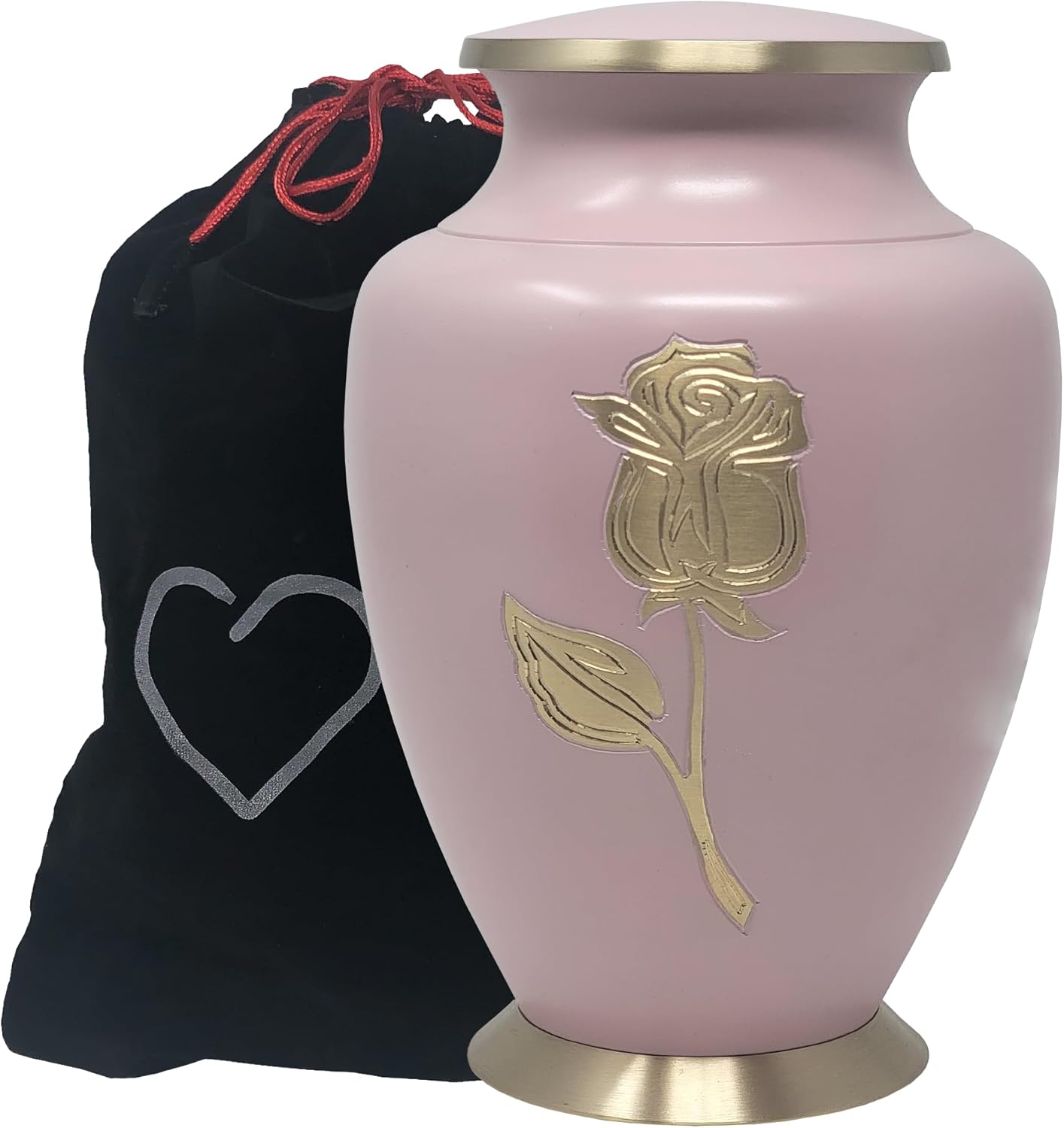 Pink Rose Cremation Urn - Adult Cremation Urn - Momentful Life - Solid Brass